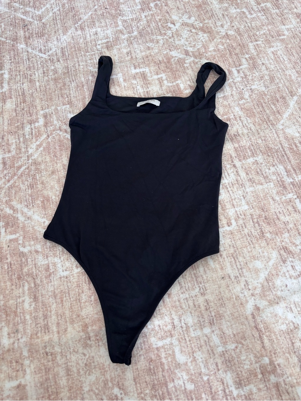 Babaton Black Square-Neck Bodysuit S